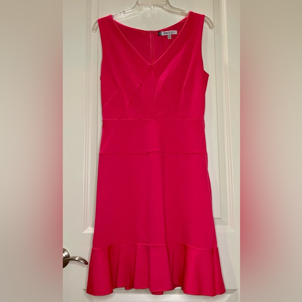 Pink Sleeveless Dress with Ruffle Hem Size 4